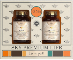 Sky Premium Life Biotin 1000μg 60caps & Hair Advanced Formulation 60caps 188