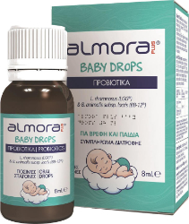 Almora Plus Probiotics Baby Drops Προβιοτικό για Ανακούφιση Βρεφικών Κολικών & Υγεία του Γαστρεντερικού 8ml 20