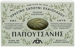 Papoutsanis Pure Olive Oil Soap Πράσινο Παραδοσιακό Σαπούνι Mε Ελαιόλαδο 125gr 135