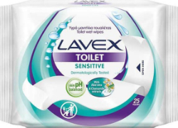 Lavex Toilet Sensitive Υγρά Μαντηλάκια Τουαλέτας 25τμχ