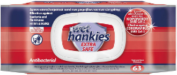 Wet Hankies Extra Safe Antibacterial Wipes 63τμχ