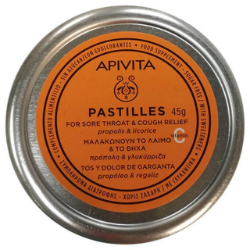 Apivita Pastilles Licorice & Propolis Παστίλιες για Πονόλαιμο & Βήχα με Πρόπολη & Γλυκόριζα 45gr 75
