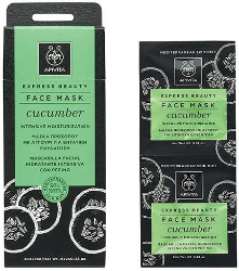 Apivita Express Beauty Face Mask Cucumber Μάσκα Προσώπου Εντατικής Ενυδάτωσης με Αγγούρι 2x8ml 19