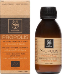 Apivita Propolis Organic Syrup for the Throat with Propolis & Thyme Βιολογικό Σιρόπι για Λαιμό με Πρόπολη & Θυμάρι 150ml 200