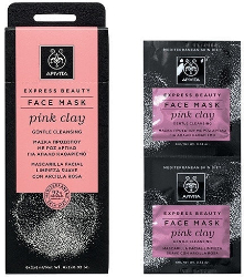 Apivita Express Beauty Face Mask Pink Clay Μάσκα για Απαλό Καθαρισμό με Ροζ Άργιλο 2x8ml 23