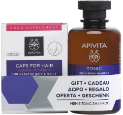 Apivita Set Caps for Hair 30caps & Men's Tonic Shampoo 250ml