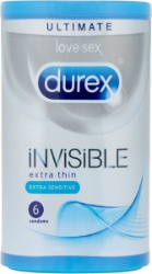 Durex Invisible Extra Sensitive Extra Thin Condoms 6τμχ
