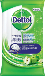 Dettol Power & Fresh Green Apple Antibacterial Wipes 40τμχ