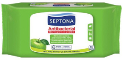 Septona Antibacterial Wipes Green Apple 60τμχ