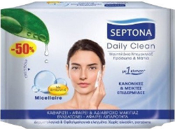 Septona Daily Clean Micellaire Cleansing Wipes 20τμχ