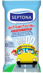 Septona Antibacterial Kids On The Go Wet Wipes 15τμχ