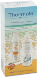 Thermale Med Sunscreen Face Cream SPF50 Dark Color 75ml & Face Cleansing Soap 250ml 325