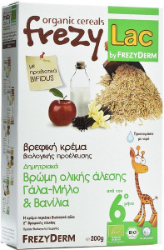 Frezylac Organic Cereals Βρεφική Κρέμα Βρώμης Ολικής Άλεσης με Γάλα Μήλο & Βανίλια από τον 6ο Μήνα 200gr 350