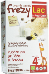 Frezylac Organic Cereals Βρεφική Κρέμα Ρυζάλευρο Γάλα & Βανίλια για Βρέφη μετά τον 4ο μήνα 200gr 350