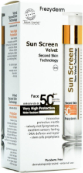 Frezyderm Sun Screen Velvet Face SPF50+ Διάφανη Αντηλιακή Κρέμα Προσώπου Βελούδινης Υφής 50ml 160
