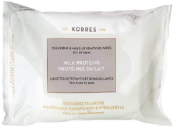 Korres Milk Proteins Cleansing Wipes 25τμχ