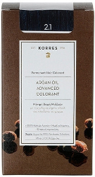 Korres Argan Oil Advanced Colorant 2.1 Βαφή Μαλλιών Μαύρο Μπλε 50ml 205