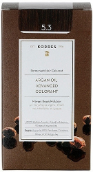 Korres Argan Oil Advanced Colorant 5.3 Βαφή Μαλλιών Καστανό Ανοιχτό Χρυσό Μελί 50ml 206