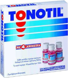 Tonotil με 4 Αμινοξέα 10 αμπούλες + 30% Προϊόν (10+3) 10ml 400