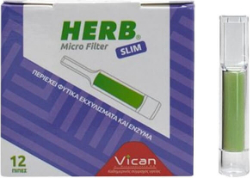Vican Herb Micro Filter Slim Πίπες με Φίλτρο για Λεπτά Τσιγάρα 12τμχ 30