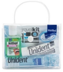 Intermed Dental Travel Kit Toothpaste Mouthwash Toothbrush