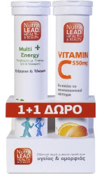 NutraLead 1+1 Multi + Energy & Vitamin C 550mg 2x20eff.tabs 