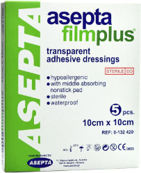 Asepta Film Plus Waterproof Adhesive Dressing 10cmx10cm 5τμχ