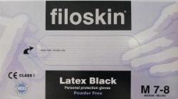 Filoskin Protection Gloves Latex Black M 100τμχ