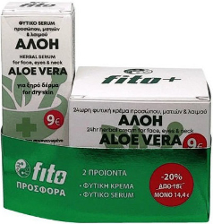 Fito+ Promo Pack Aloe Vera 24ωρη Φυτική Κρέμα Προσώπου, Ματιών & Λαιμού 50ml & Φυτικό Serum 30ml 150