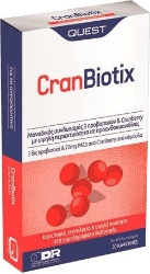 Quest Cran Biotix Συμπλήρωμα Διατροφής με Προβιοτικά & Cranberry για Υγεία Ουροποιητικού Εντερικού Συστήματος 30caps 38