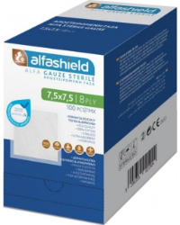 Alfashield Gauze Swabs Sterile 7.5x7.5cm 8ply 100τμχ