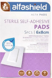 Alfashield Sterile Self Adhesive Pads Αποστειρωμένα Αυτοκόλλητα Επιθέματα 6x8cm 5τμχ 18