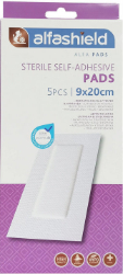 Alfashield Sterile Self Adhesive Pads Αποστειρωμένα Αυτοκόλλητα Επιθέματα 9x20cm 5τμχ 18