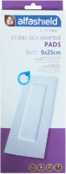 Alfashield Sterile Self Adhesive Pads Αποστειρωμένα Αυτοκόλλητα Επιθέματα 9x25cm 5τμχ 18