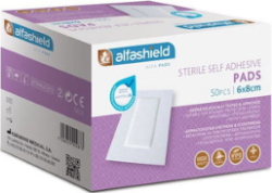 Alfashield Sterile Self Adhesive Pads Αποστειρωμένα Αυτοκόλλητα Επιθέματα 6x8cm 50τμχ 140