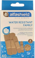 Alfashield Water Resistant Strips Family Αδιάβροχα Αυτοκόλλητα Επιθέματα σε 5 Μεγέθη 40τμχ 55
