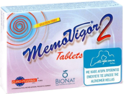 Bionat Memovigor 2 900mg Συμπλήρωμα Διατροφής για Ίλιγγο Εμβοές & Ενίσχυση Μνήμης 20tabs 36