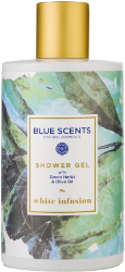 Blue Scents Shower Gel White Infusion Αφρόλουτρο με Εκχυλίσματα Βοτάνων Ελαιόλαδο Άρωμα Κίτρου Λευκό Τσάι 300ml 320