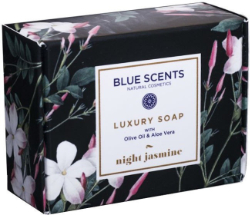 Blue Scents Luxury Soap Night Jasmine Σαπούνι Ενυδατικό Μαλακτικό με Ελαιόλαδο Αλόη Άρωμα Νότες Γιασεμί 135gr 150