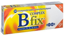 Uni-Pharma B Complex fix Συμπλήρωμα Διατροφής Σύμπλεγμα Βιταμινών Β για Υγεία Νευρικού Συστήματος 30tabs  32