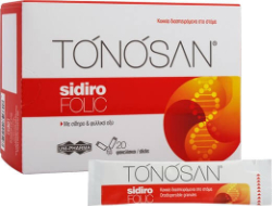 Tonosan Sidiro Folic Συμπλήρωμα Διατροφής Για Την Κάλυψη Των Καθημερινών Απαιτήσεων Σε Σίδηρο & Φυλλικό Οξύ 20sticks  100