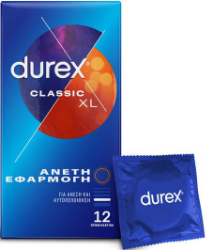 Durex Classic XL, Προφυλακτικά Με Άνετη Εφαρμογή 12τμχ 33