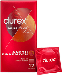 Durex Sensitive XL Λεπτά Προφυλακτικά με Άνετη Εφαρμογή 12τμχ 22 Durex Sensitive XL Λεπτά Προφυλακτικά με Άνετη Εφαρμογή 12τμχ 22