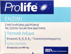Prolife Enzimi Συμπλήρωμα Διατροφής Με Ζώντα Γαλακτικά Βακτήρια Πεπτικά Ένζυμα 30caps  30