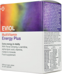 Eviol MultiVitamin Energy Plus Συμπλήρωμα Διατροφής για Έξτρα Ενέργεια & Τόνωση 30softcaps 82