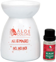 Aloe+ Colors Gift Set Ceramic Burner Ho Ho Ho Κεραμικός Αρωματοποιητής & Αρωματικό Λάδι Μελομακάρονο 150