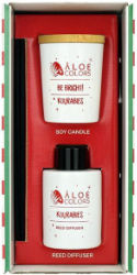 Aloe Colors Gift Set Home Kourabies (Reed Diffuser + Scented Soy Candle Kourabies) 290