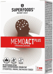 Superfoods MemoAct Plus Συμπλήρωμα Διατροφής Για Μνήμη Συγκέντρωση Πνευματική Κόπωση 30caps 34
