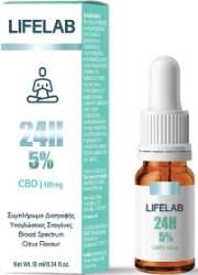 Lifelab 24H 5% CBD Υπογλώσσιες Σταγόνες Έλαιο Κάνναβης για Ισορροπία & Ευεξία 10ml 29
