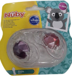 Nuby Little Gems Classic Oval Soother 6-36m 2τμχ	